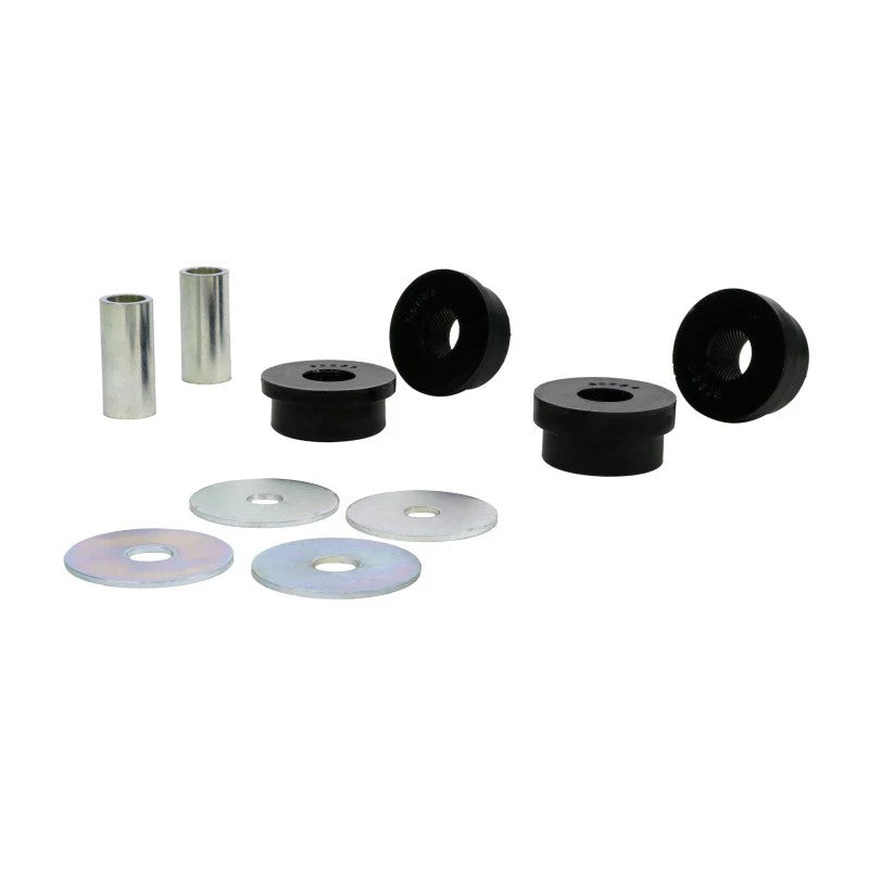 Whiteline KDT964 rear differential mount front bushing kit with yellow bushings and plated metal hardware.