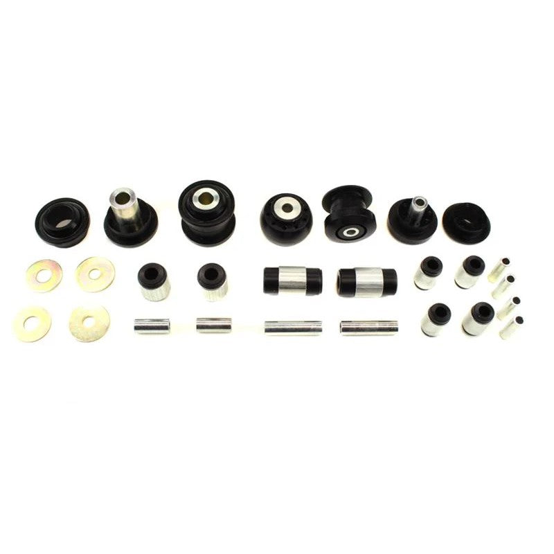 Whiteline WEK003 Front and Rear Vehicle Essentials Bushing Kit including elastomer bushings and mounting hardware.
