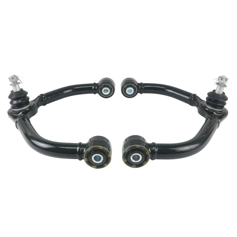 Black powder-coated Whiteline front upper control arms with GIIRO bushings for 2009-2024 Ram 1500