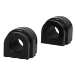 Pair of black Whiteline synthetic elastomer 23.2mm sway bar mount bushings with knurled internal bore.