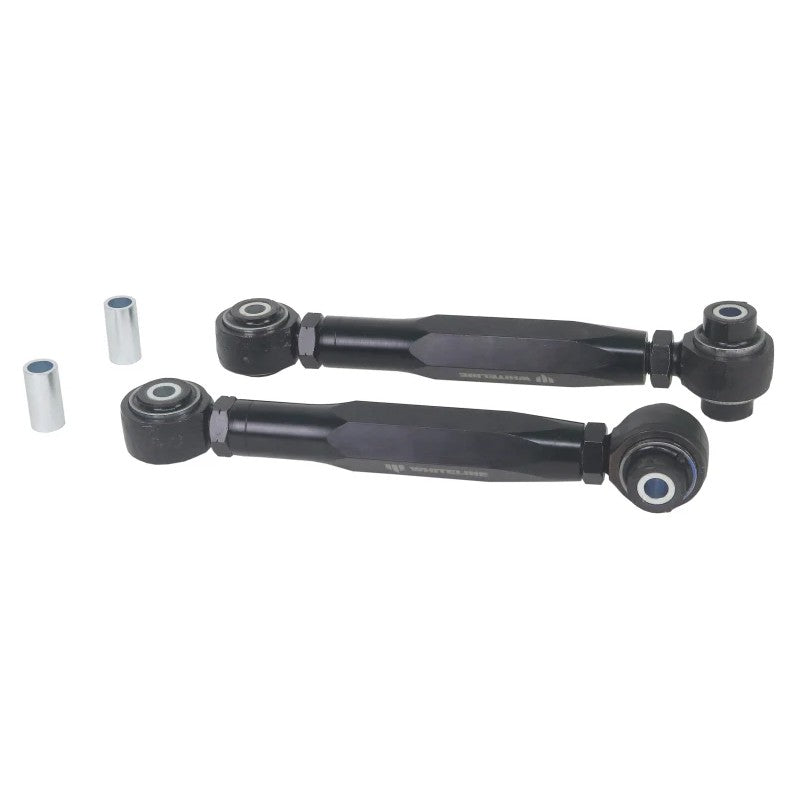 Whiteline KTA293 adjustable rear lower control arm with anodized alloy finish and turn-buckle adjustment hardware.