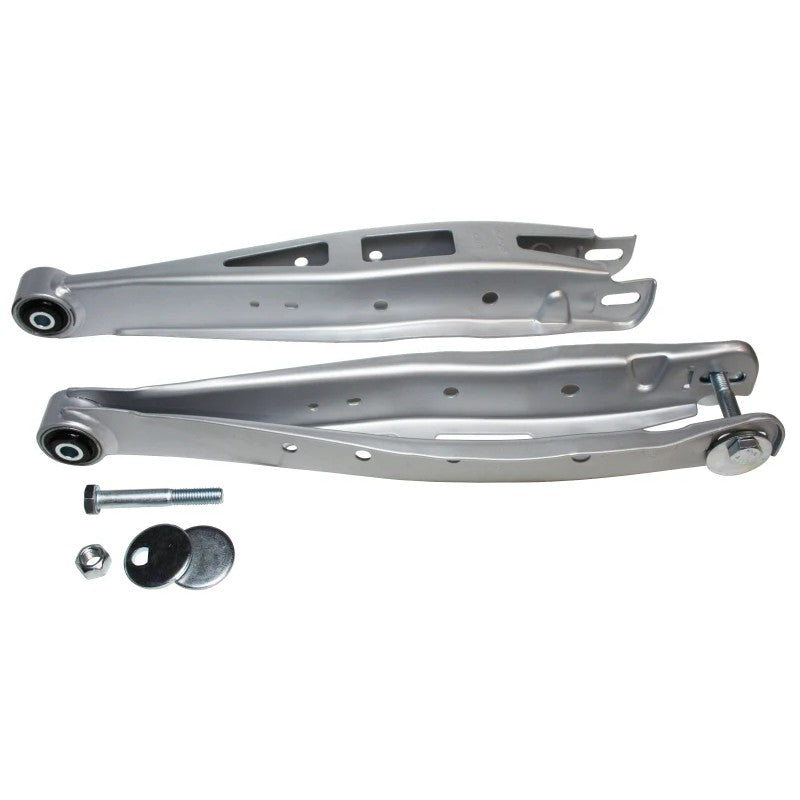 Whiteline KTA216A gold-finished adjustable rear lower control arms with bushings for Subaru BRZ, WRX, and Toyota GR86.