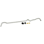 Whiteline 26mm heavy duty adjustable front sway bar with synthetic elastomer bushings and lateral locks.