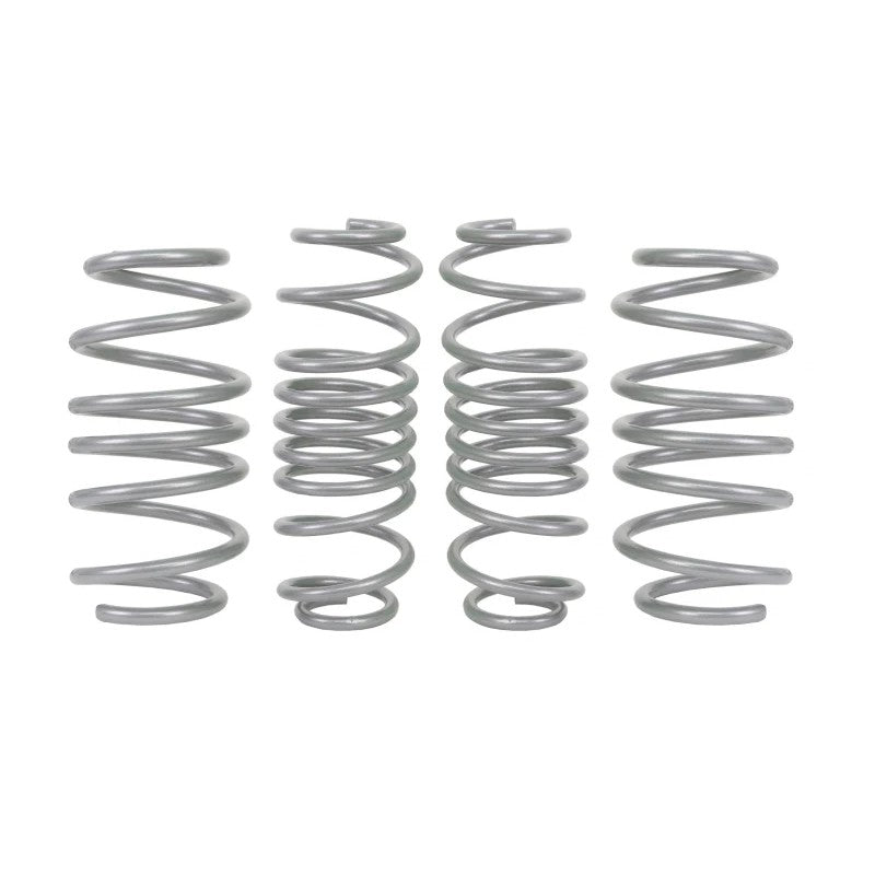 Whiteline blue powder-coated progressive rate lowering springs for 2013-2019 Ford Fiesta