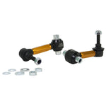 Whiteline KLC232 adjustable sway bar link kit featuring anodized alloy tubes and heavy-duty ball joints.
