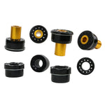 Whiteline KDT937 synthetic elastomer rear crossmember mount bushing kit with lubrication grease.