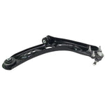 Black E-coated Whiteline Front Lower Control Arm WA302L with pre-installed synthetic elastomer bushings and ball joint.