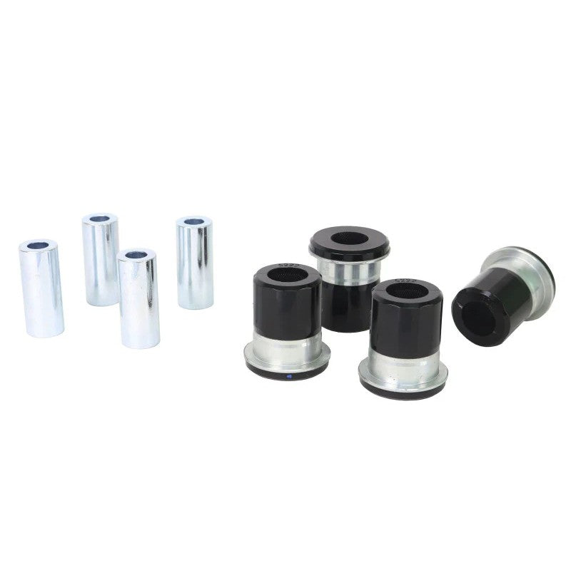 Whiteline W56412 Front Upper Inner Control Arm Bushing Kit featuring synthetic elastomer bushings and inner tubes.