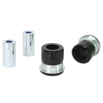 Whiteline W56414 Rear Lower Control Arm Inner Bushing Kit with two synthetic elastomer bushings and grease tubes.