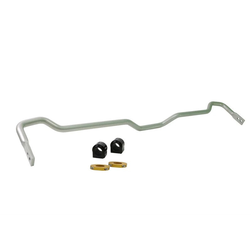 Whiteline BMR96Z 24mm 2-hole adjustable heavy duty rear sway bar with synthetic elastomer bushings and lateral locks.