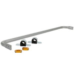 Whiteline 24mm heavy duty adjustable rear sway bar with synthetic elastomer bushings and lateral locks.
