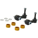 Whiteline KLC221 adjustable rear sway bar link kit featuring gold anodized alloy bodies and heavy-duty ball joints.