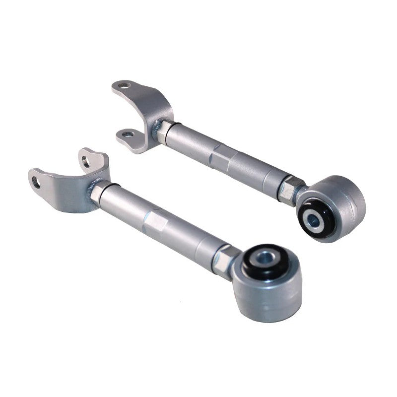 Whiteline KTA328 anodized alloy rear upper traction control arms with synthetic elastomer bushings for Tesla Model 3 and Y.