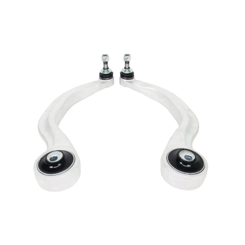 Whiteline KTA405 heavy-duty front compliance aft control arm featuring offset bushings for 2017-2026 Tesla Model 3.