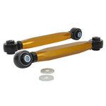 Whiteline KTA281 adjustable rear lower front control arm pair with on-car turn-buckles and low-compliance bushings.