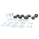 Whiteline W93499 body mount bushing kit with synthetic bushings and plated metal hardware for 1963-1966 Chevrolet C10.