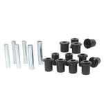 Black Whiteline W73476 front leaf spring and shackle bushing kit with molybdenum grease packet