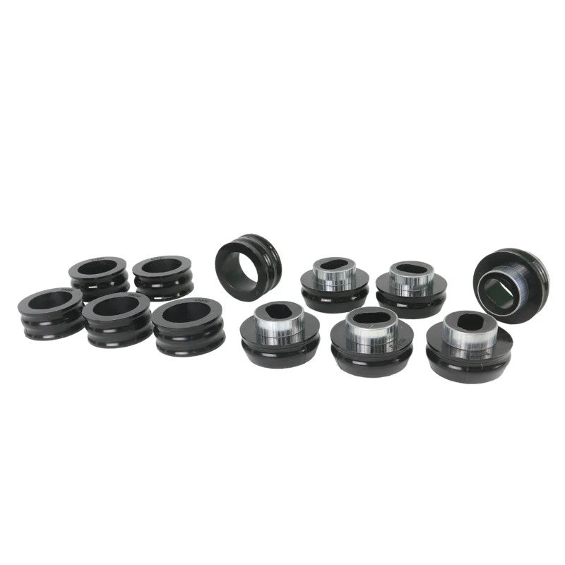 Whiteline W93495 body mount bushing set with protective plated hardware for 1981-1988 GM trucks.