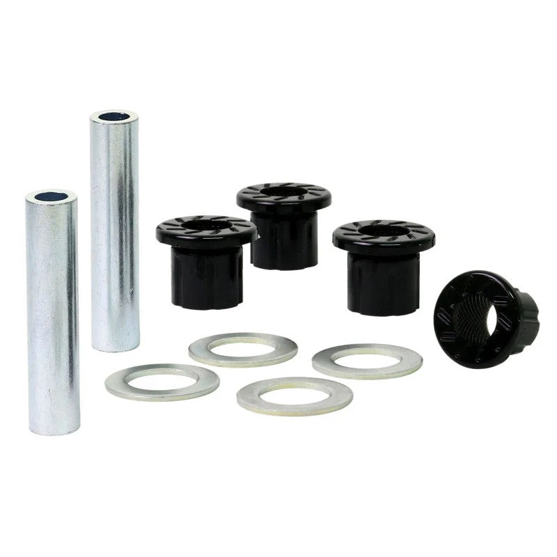 Whiteline W13400 yellow synthetic elastomer steering rack bushings and plated metal sleeves for 2005-2013 Toyota Tacoma