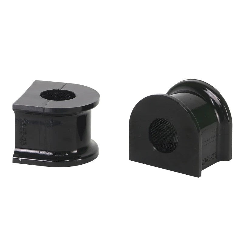 Whiteline W23788 23mm synthetic elastomer sway bar mount bushings with low-friction PTFE lining.