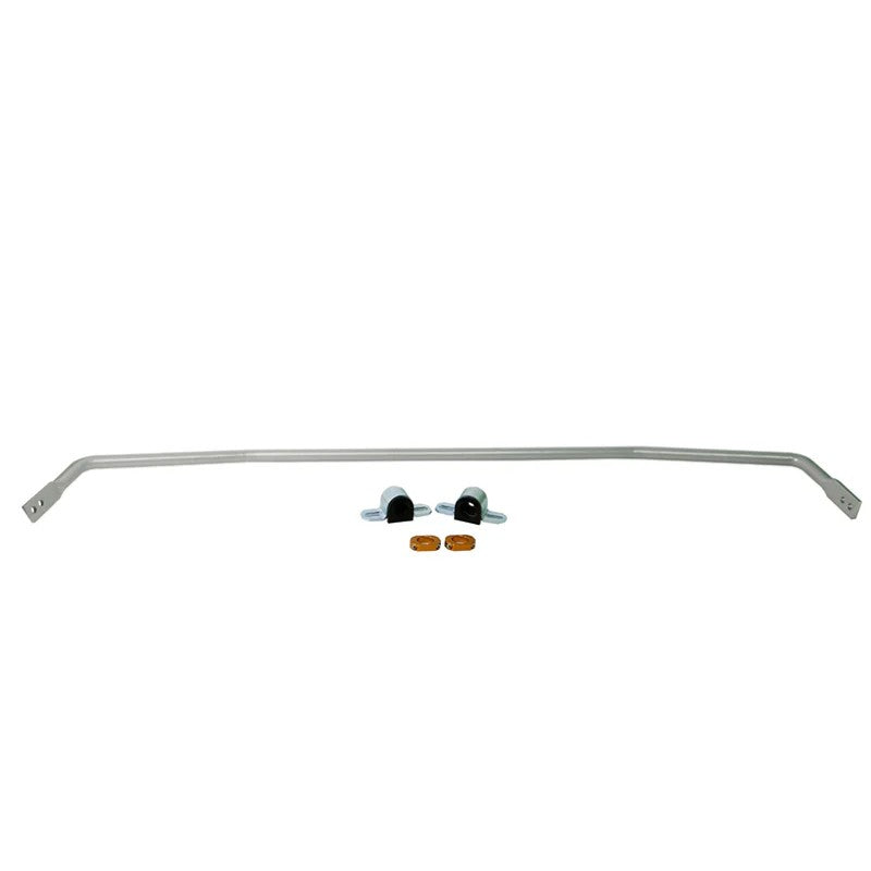 Whiteline BMR93Z 24mm heavy duty adjustable rear sway bar with synthetic elastomer bushings and lateral locks.