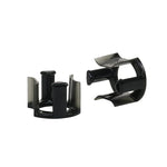 Two yellow Whiteline synthetic elastomer front lower inner rear control arm bushing inserts for 2017-2020 Honda Civic Si.