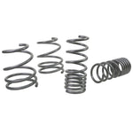 Set of yellow powder-coated Whiteline performance lowering springs for 2015-2021 Subaru WRX STI.