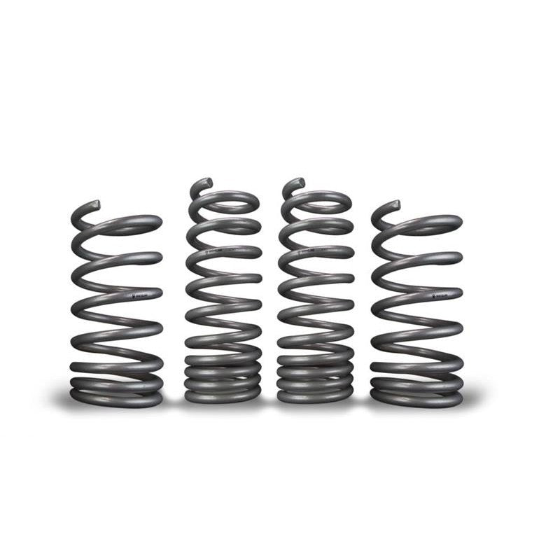 Whiteline WSK-SUB008 progressive rate lowering springs with powder coat finish for 2015-2021 Subaru WRX and Legacy.