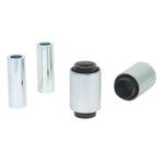 Whiteline W63620 synthetic elastomer lower inner control arm bushings and lubricant for Mazda MX-5 and Fiat 124 Spider.