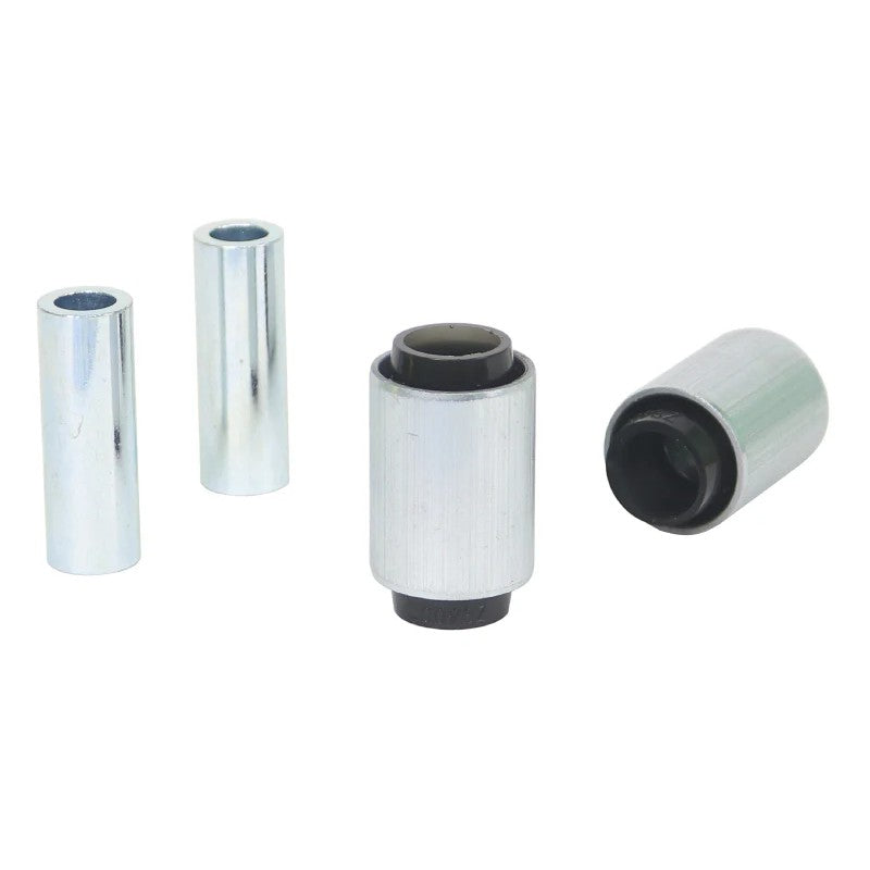 Whiteline W63620 synthetic elastomer lower inner control arm bushings and lubricant for Mazda MX-5 and Fiat 124 Spider.