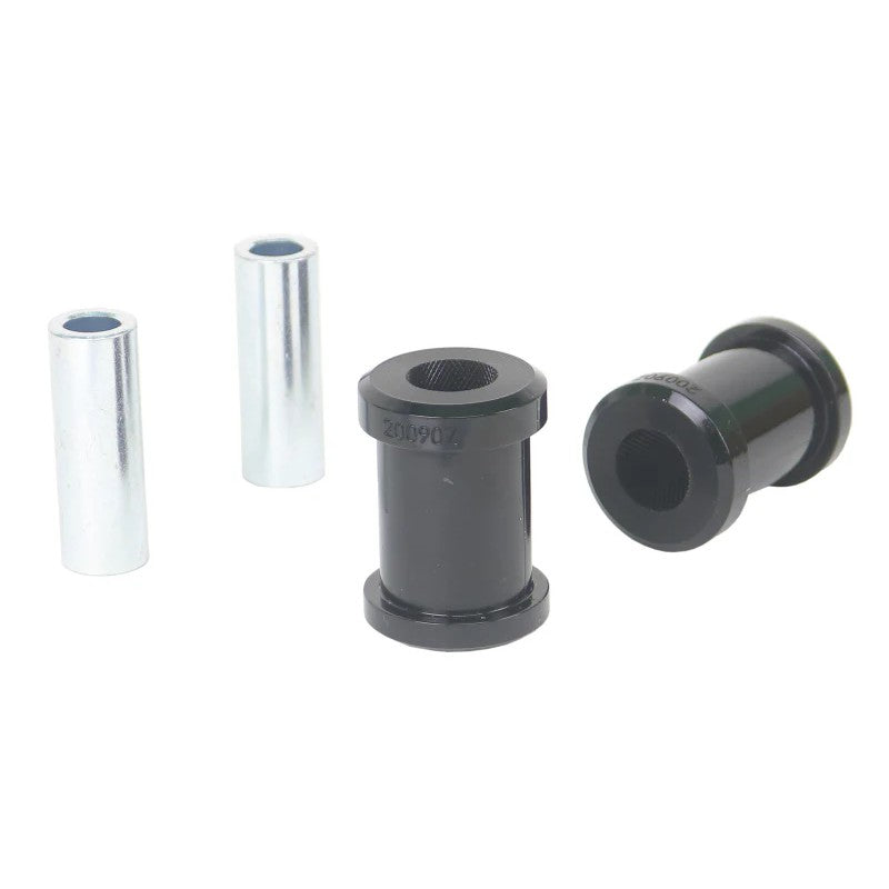 Whiteline W63617 synthetic elastomer front upper control arm inner bushings with grease tubes for Mazda MX-5 and Fiat 124.