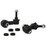 Whiteline KLC217 adjustable rear sway bar end link featuring a gold-anodized alloy body and steel ball joints.