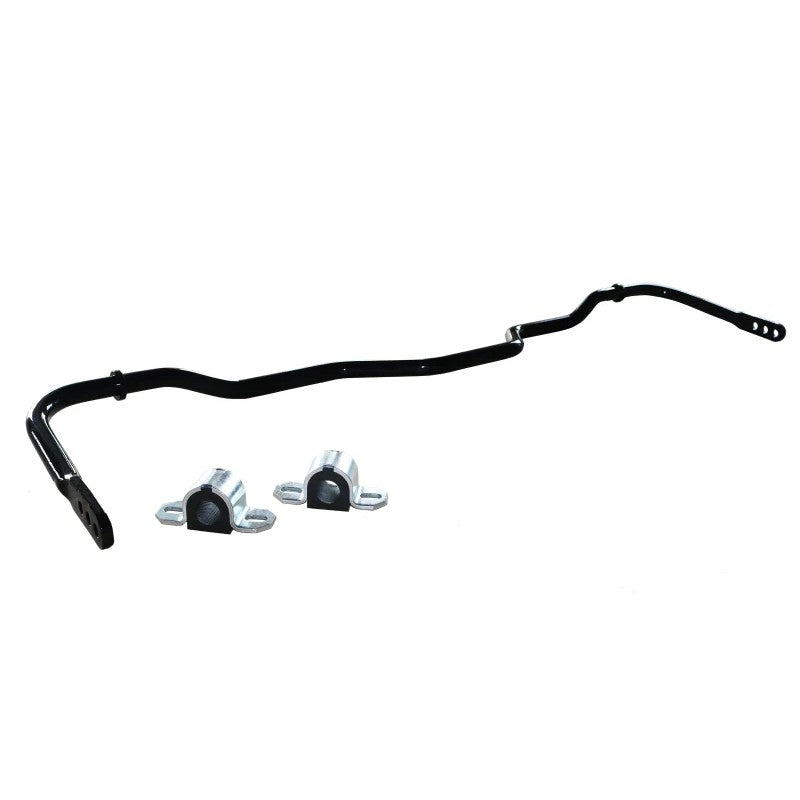Whiteline 24mm 3-position adjustable rear sway bar with synthetic elastomer bushings and mounting saddles.