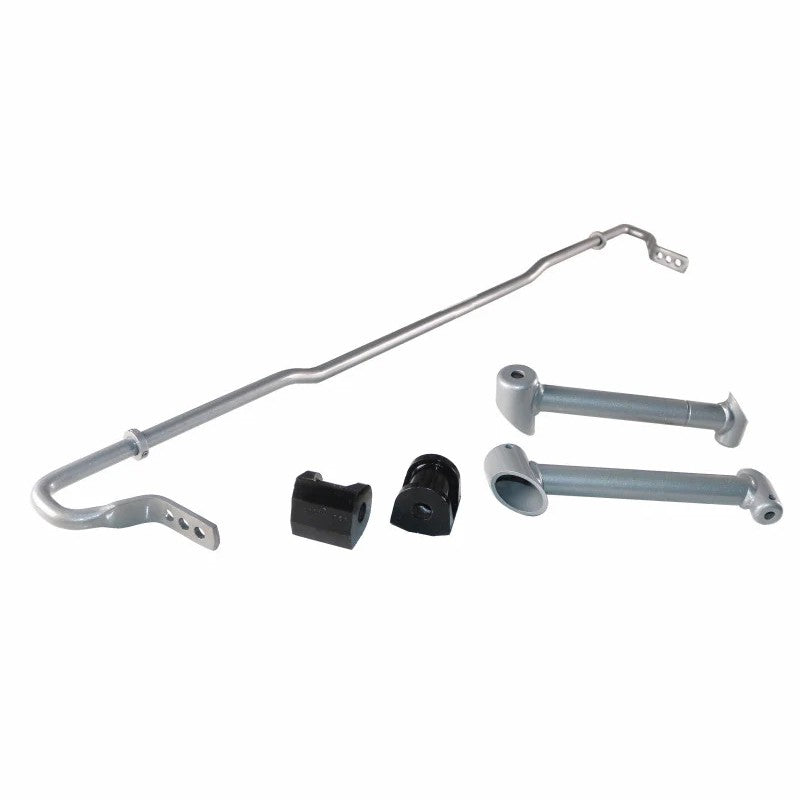 Whiteline BTR105Z 16mm rear adjustable sway bar with synthetic elastomer bushings and mounting braces.