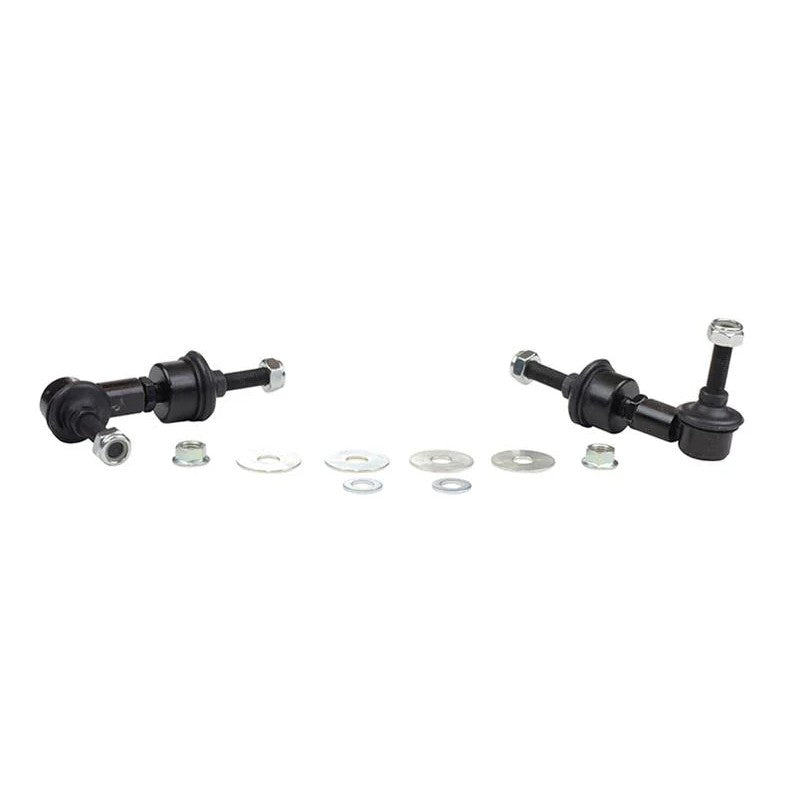 Whiteline KLC157 adjustable rear sway bar link kit featuring anodized alloy bodies and heavy duty steel ball joints