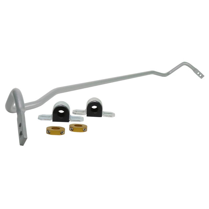 Whiteline BKR001Z black powder coated 18mm rear adjustable sway bar with yellow bushings and hardware