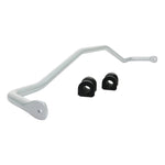 Whiteline 24mm heavy duty front sway bar with black powder coating and yellow synthetic elastomer bushings.