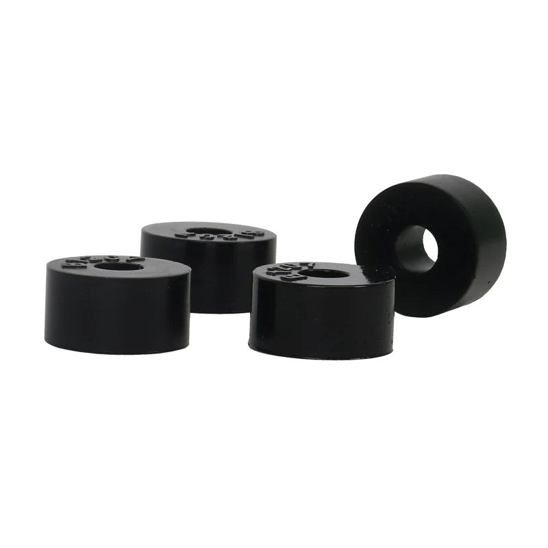 Whiteline W21172 synthetic elastomer shock absorber bushings for improved suspension travel and durability.