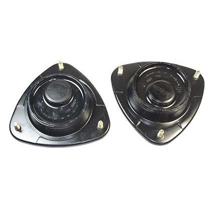 Whiteline KCA409 offset front strut mount assembly with black E-coat finish and twin shielded bearing.