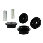 Whiteline KDT954 differential mount bushing kit featuring yellow synthetic elastomer bushings and plated metal sleeves.