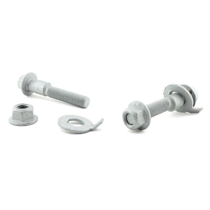 Whiteline KCA417 17mm front camber adjustment bolts with toothed lock washers and protective plating.