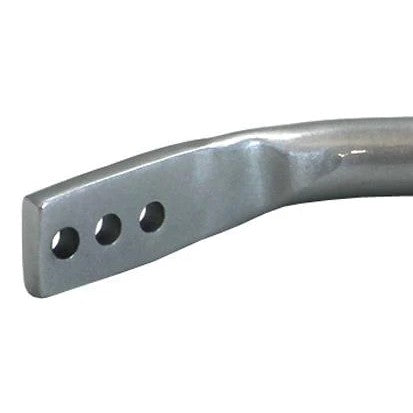 Whiteline BBF38Z 27mm silver powder-coated adjustable front sway bar with black synthetic elastomer bushings and hardware.