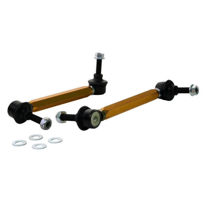 Whiteline KLC187 adjustable rear sway bar link assembly kit with heavy-duty ball joints and mounting hardware.