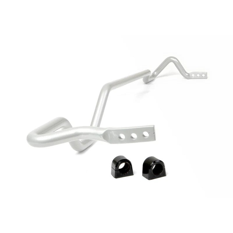 Whiteline BSR20XZ 22mm 3-point adjustable rear heavy-duty sway bar with silver finish and synthetic elastomer bushings.