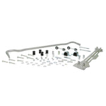 Whiteline 22mm heavy duty adjustable rear sway bar with synthetic elastomer bushings and lateral locks.