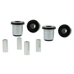 Whiteline synthetic elastomer front upper control arm bushings and hardware for 1996-2002 Toyota 4Runner.