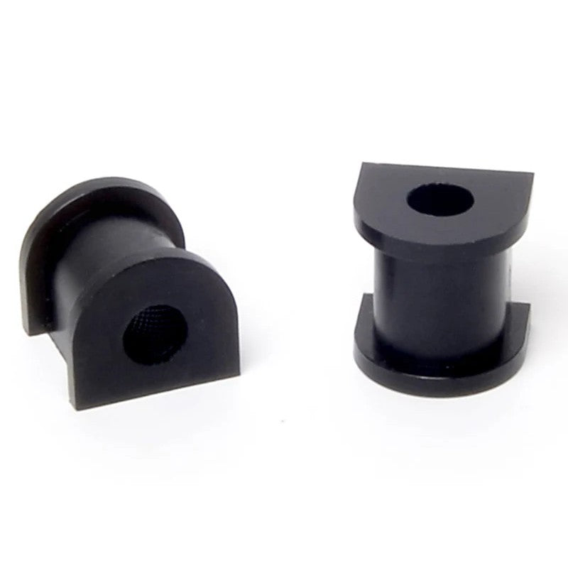 Whiteline W23487 yellow synthetic elastomer 17mm rear sway bar mount bushings with included grease packet.