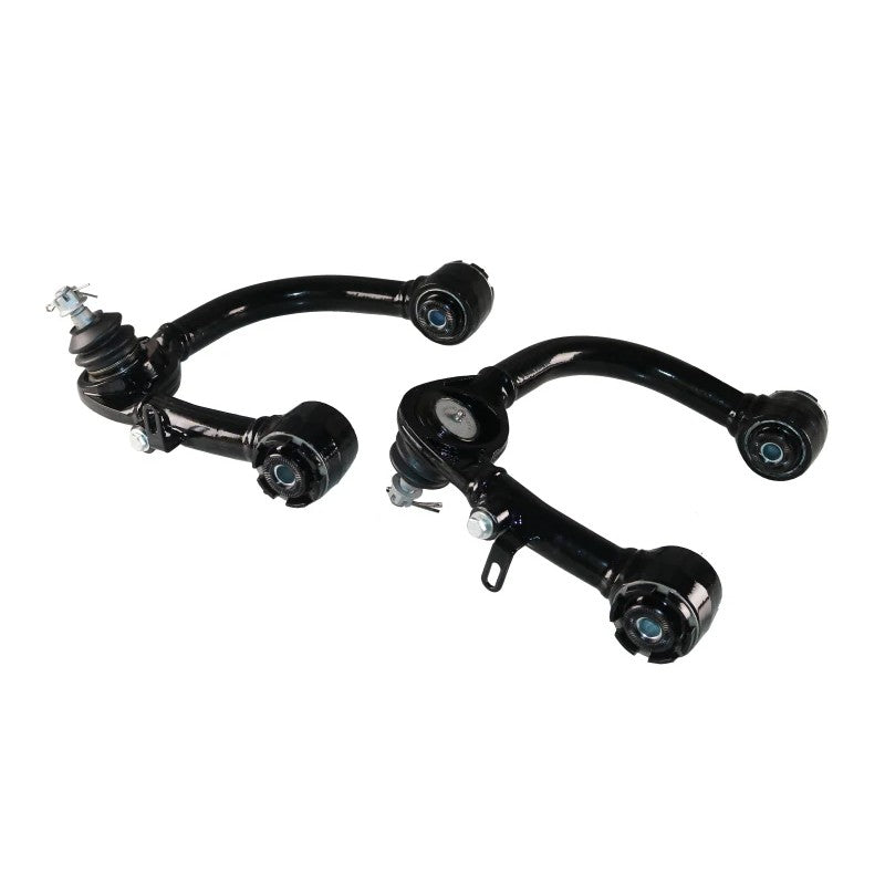 Whiteline black powder-coated offset front upper control arms with GIIRO bushings for Lexus LX470 and Toyota Land Cruiser
