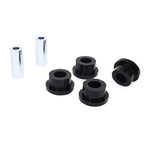Whiteline W56440 front lower inner forward bushing kit featuring four synthetic elastomer bushings and lubricant tubes