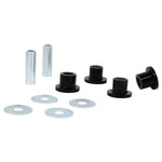 Whiteline Plus synthetic elastomer steering rack and pinion mount bushings with installation hardware and grease.